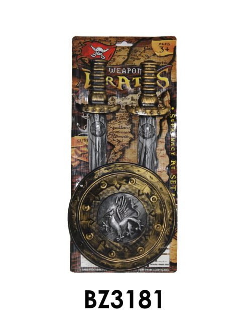 Lovag klt., pajzs, 2 kard, 19*43 cm lapon