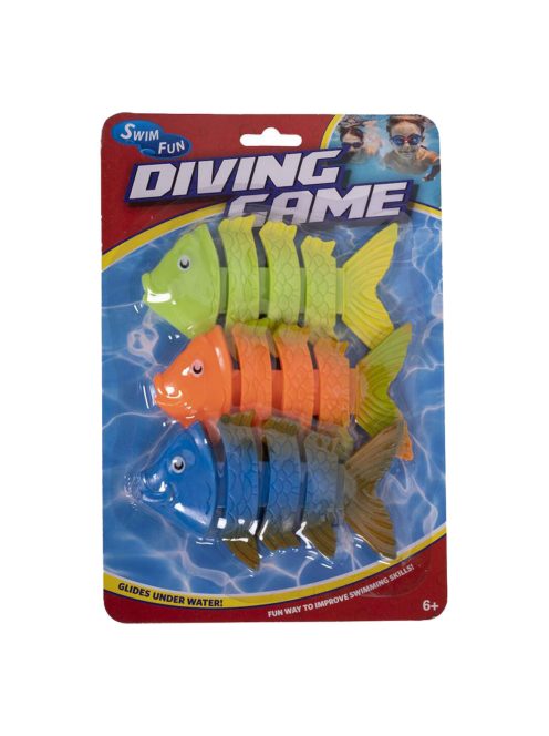 Uszodai játék, víz alá süllyedõ, hal 3 db, 15x22 cm lapon