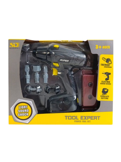 Szerszámgép klt., el., fúrógép, 27x22 cm dob.