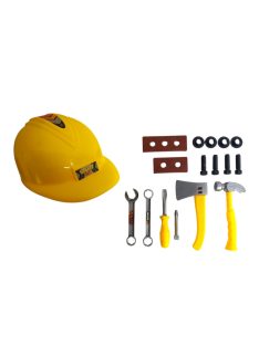 Szerszám klt., + munkás sisak, 23x18 cm hálós