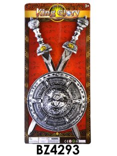 Lovag klt., pajzs, 2 kard, 25x53 cm lapon