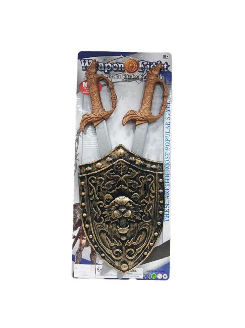 Lovag klt., pajzs, kard 2 db, 23x55 cm lapon