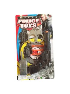 Rendõr klt., pisztoly, bilincs, + tapkor., 22x38 cm lapon