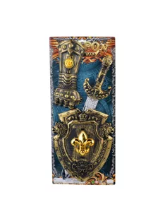 Lovag klt., pajzs, kézvédõ, kard, 25x58 cm lapon