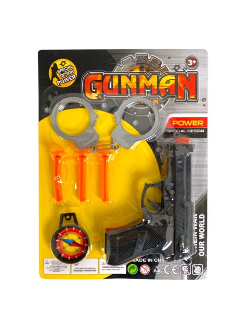 Pisztoly klt., tap.kor. lövedék, bilincs, 21x28 cm lapon