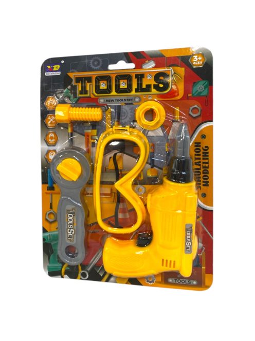 Szerszámgép klt., fúrógép, manuális, + szemüveg, 21x29 cm lapon