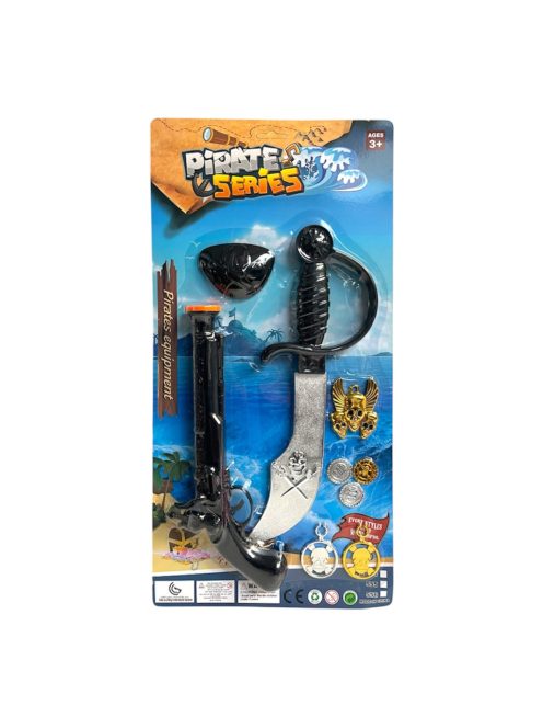 Kalóz klt., pisztoly, kard, 26x51 cm lapon