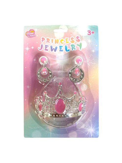 Korona klt., korona, + fülbevaló., 18x27 cm lapon