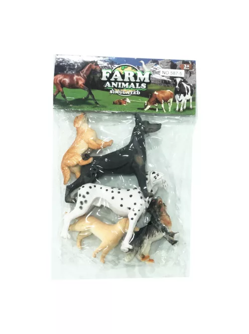 Állat klt., kutya, 5 db, 18x28 cm zacsk.