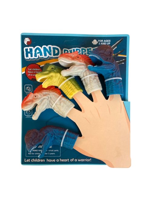 Ujjbáb, 5 db, dínó, 16x20 cm tenyéren