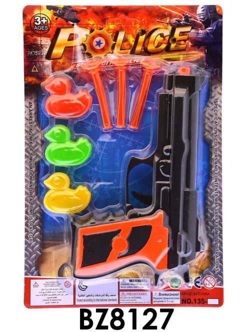 Kacsás pisztoly, tapadókorongos, 19x29 cm lapon