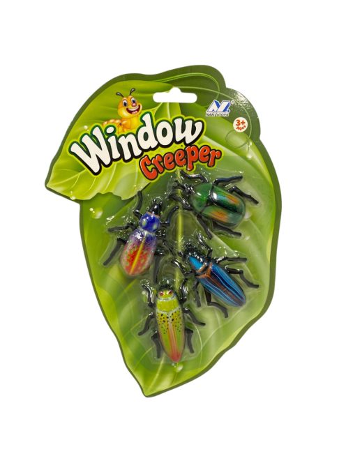 Üvegen mászó, bogár, tapadós lábú, 4 db, 16x23 cm lapon