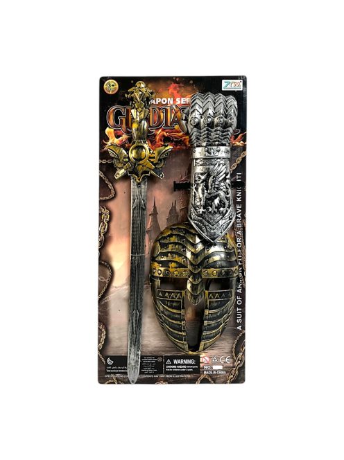 Lovag klt., maszk, kézvédõ, kard, 25x51 cm lapon