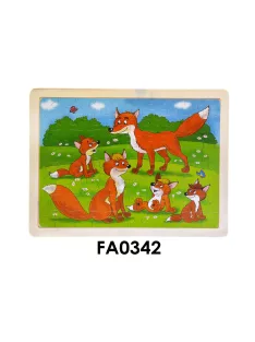 Fa puzzle, több féle kép, 30x23 cm pvc csom