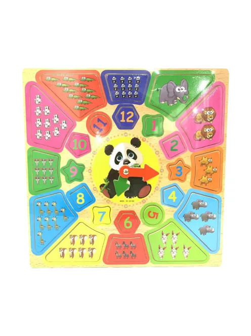 Fa puzzle, óra, számolás oktató, 30x30 cm pvc csom