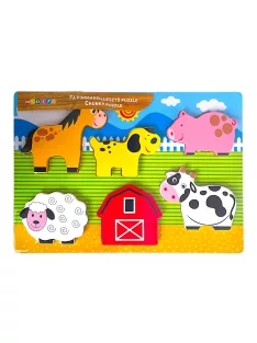 Fa ki-berakó, 3D-s, farm állatos, 6 db, 30x21 cm pvc csom