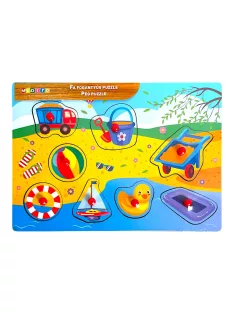 Fa ki-berakó, fogantyús, strand, 8 db, 30x21 cm pvc csom
