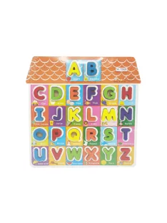 Fa ki-berakó, ABC, betûk, ház forma, 29x29 cm pvc