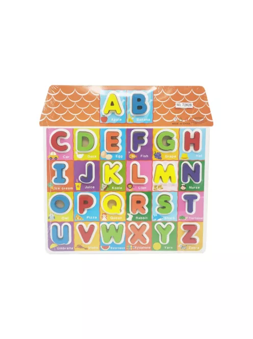 Fa ki-berakó, ABC, betûk, ház forma, 29x29 cm pvc
