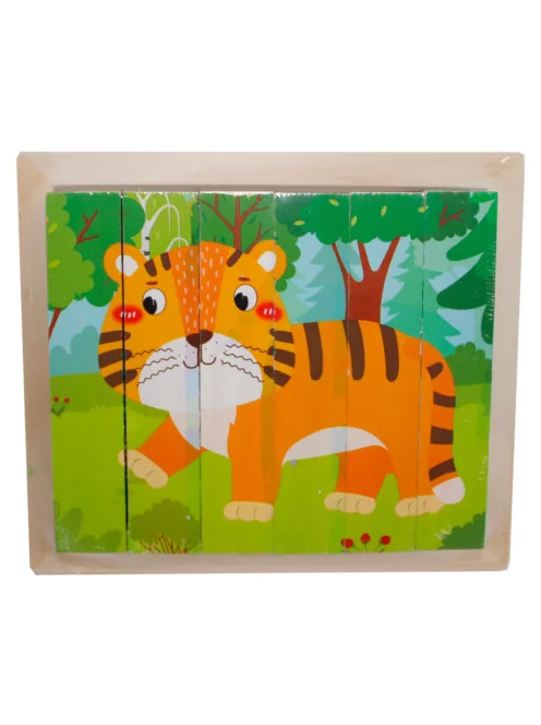 Fa mesekocka, állatok, 15x13 cm pvc