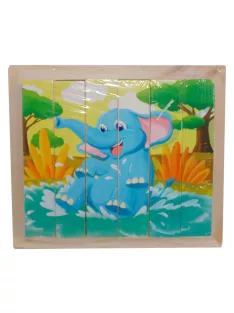 Fa mesekocka, állatok, 15x13 cm pvc