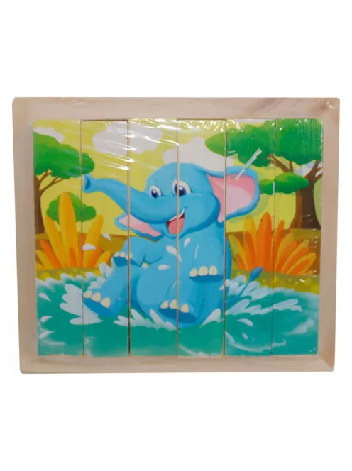 Fa mesekocka, állatok, 15x13 cm pvc
