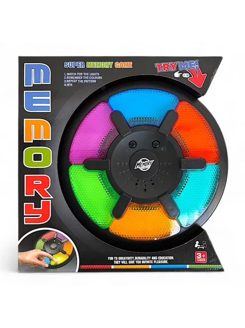 Zene memória játék, el., hang+fény, 28x28 cm dob. (3xAA)