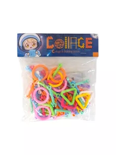 Építõ klt., rudak, formák, 16x12+ cm zacsk.