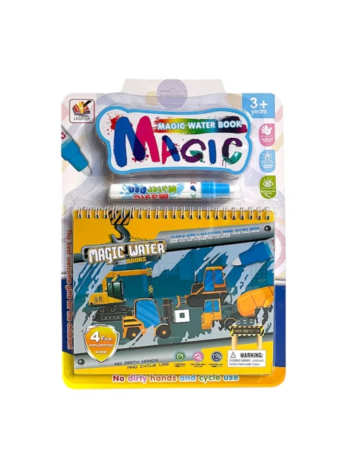 Vízzel rajzoló könyv, munkagépes, 23x32 cm lapon