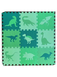   Puzzle szõnyeg, EVA, padlóborítás, Dínós, 9 lap, 30x30 cm, PVC