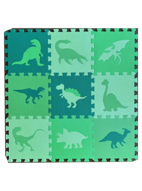 Puzzle szõnyeg, EVA, padlóborítás, Dínós, 9 lap, 30x30 cm, PVC