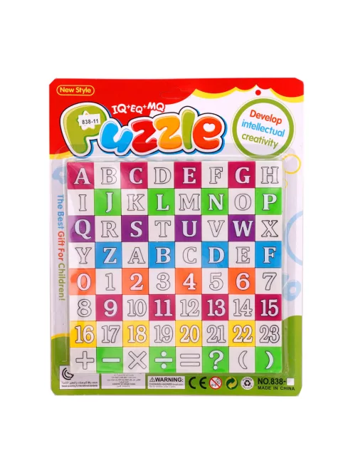 IQ Puzzle, Betûk és számok, 24x30 cm., lapon