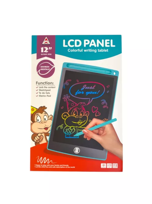 Rajzoló tábla klt., el., LCD kijelzõ, színesen ír, 20x29 cm dob.