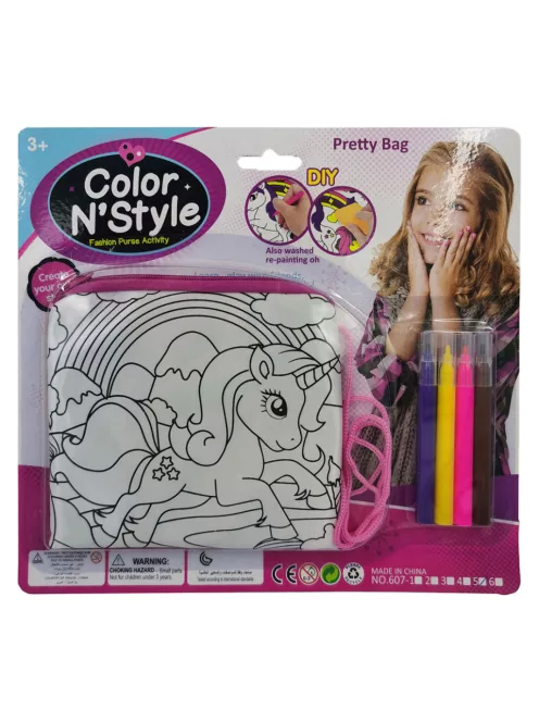 Színezõs retikül, mosható + 4 filctoll klt., 24x22 cm lapon