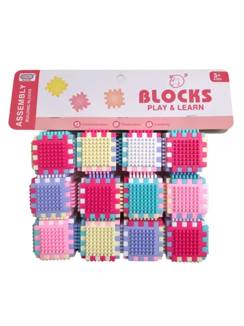 Tüskés kocka építõ, 12 db, kocka, 26x35 cm zacsk.