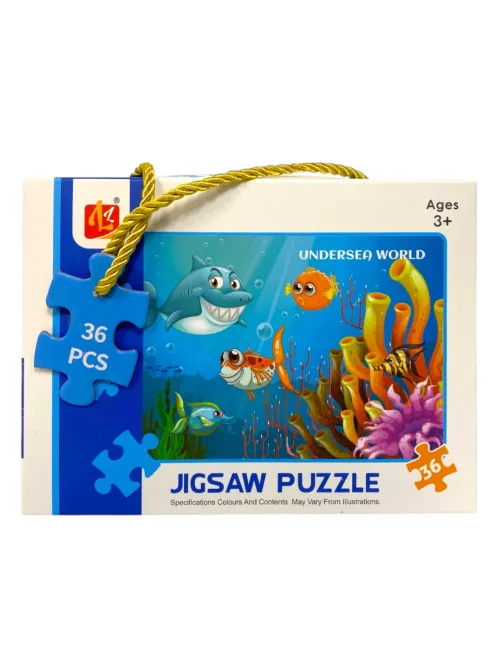 Puzzle, halak, 24 db, (puzzle: 34x24 cm), 20x15 cm dob.