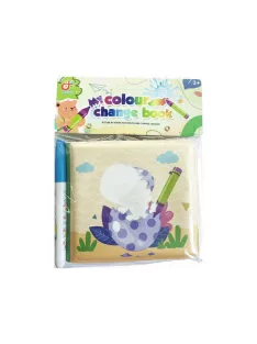   Vízzel rajzoló pvc könyv, csipog, dínós, + toll, 17x21 cm zacsk.