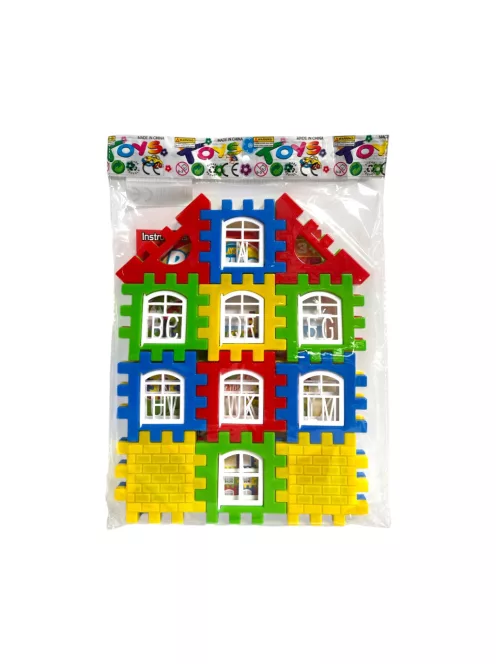 Építõ klt., puzzle ház építõ, 22x29 cm zacsk.