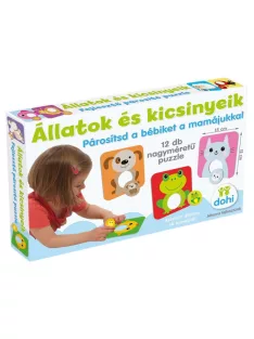   Képpárosító, állatok és kicsinyeik, 12 db, 35x24 cm dob.