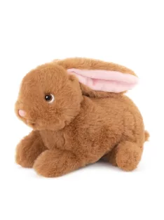 Plüss nyúl, barna, ülõ, környezetbarát, 19 cm