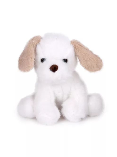 Plüss kutya, fehér, ülõ, 26 cm