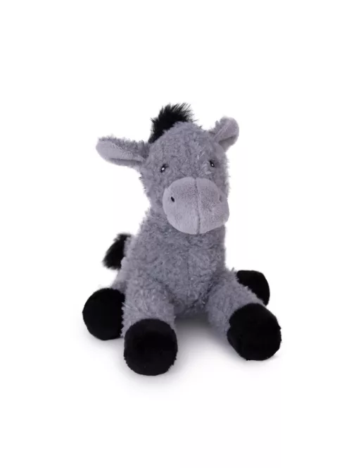 Plüss szamár, ülõ, 20 cm