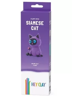   Gyurma klt., Hey Clay, sziámi macska, 3 tégely, 7x22 cm dob.