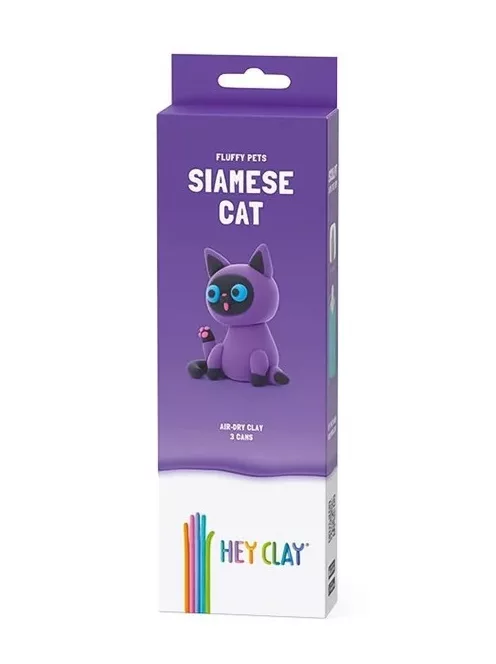 Gyurma klt., Hey Clay, sziámi macska, 3 tégely, 7x22 cm dob.