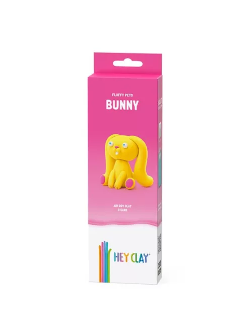 Gyurma klt., Hey Clay, nyúl fig., 3 tégely, 7x22 cm dob.