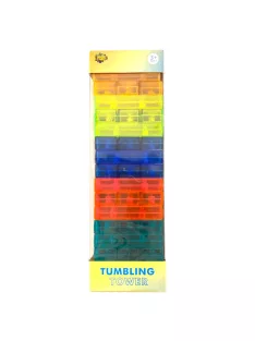   Leboruló torony, "Jenga szerû", átlátszó, 8x26 cm dob.