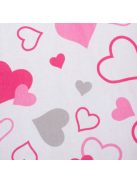 Luxus babafészek párnával és paplannal New Baby Minkyből rózsaszín szívecskék, Raktáron