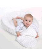 Luxus babafészek párnával és paplannal New Baby Minkyből rózsaszín szívecskék, Raktáron