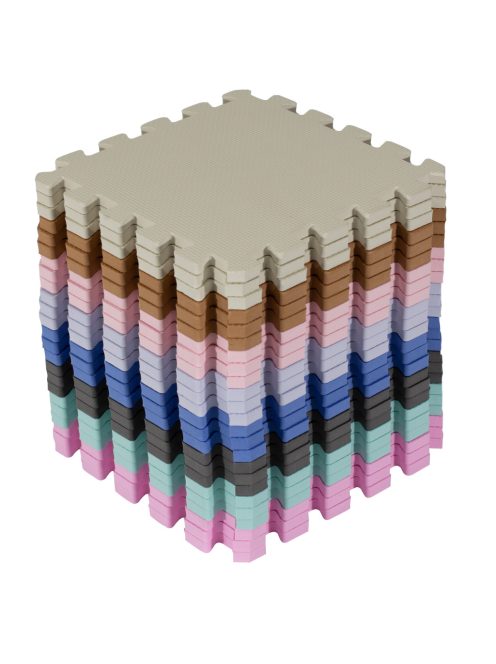 Puzzle habszivacs játszószőnyeg szett 24db Rainbow, 180x120cm