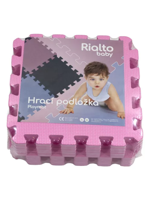 Puzzle habszivacs játszószőnyeg Pink 90x90 cm